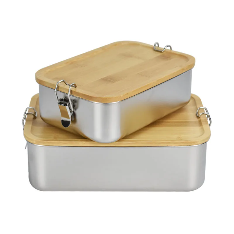 Bamboo Lid Bento Box — Airtight Steel