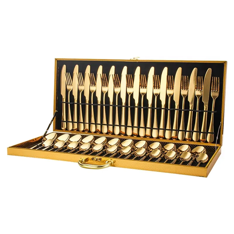 48-Piece Gold Flatware Set — Serves 12