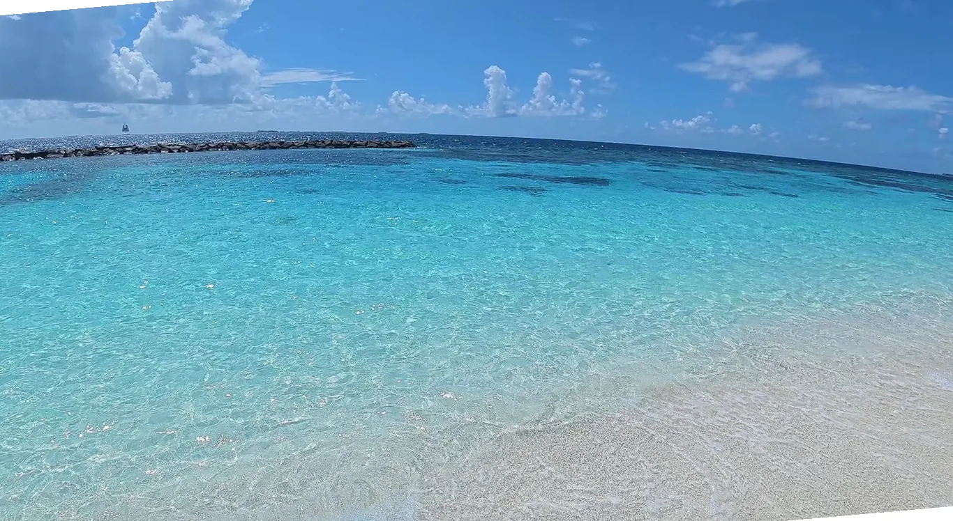 Crystal clear ocean and clean beach — the plastic-free future reusable stainless steel straws protect