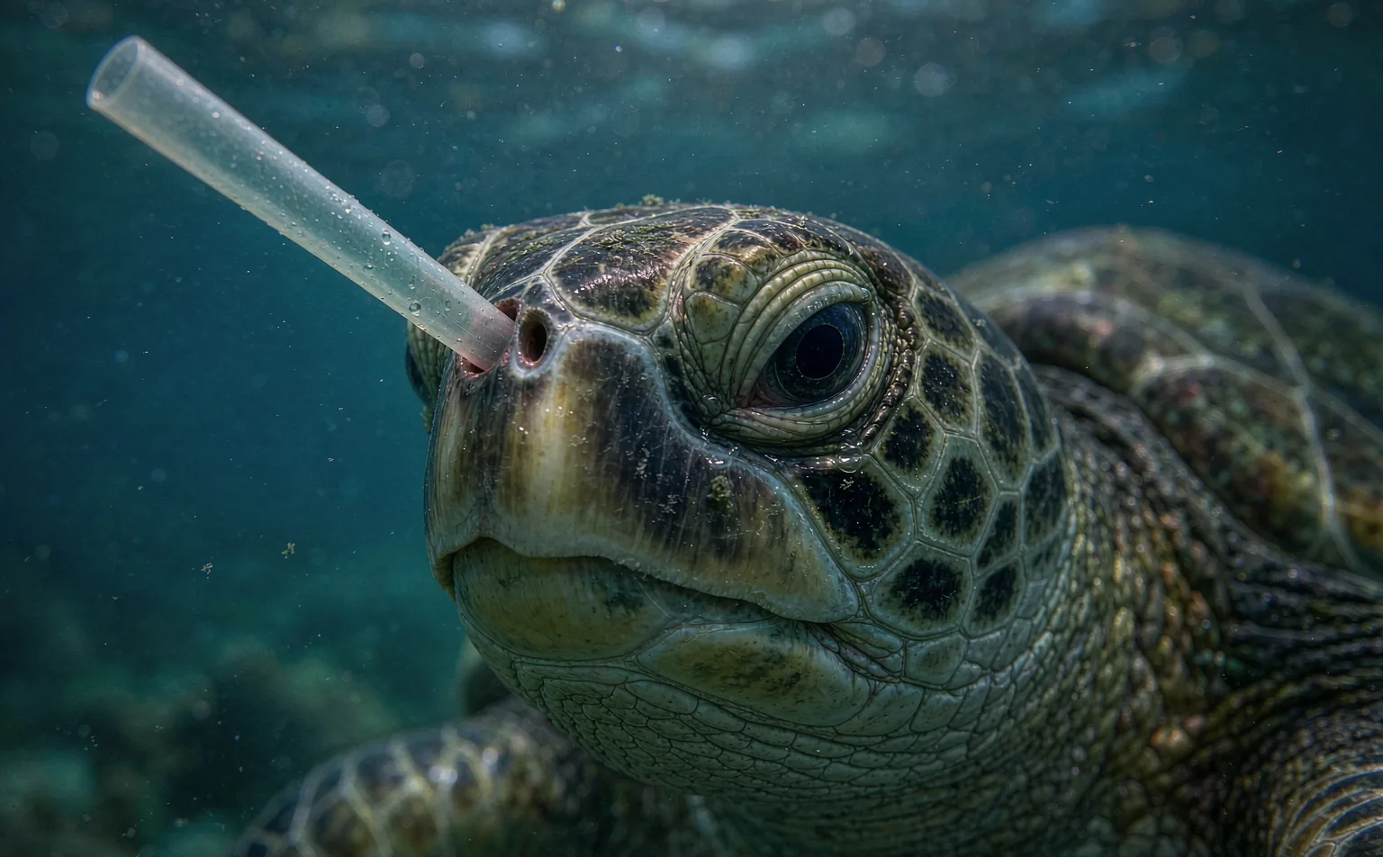 A sea turtle with a single-use plastic straw stuck in its nostril — why stainless steel straws are better than plastic