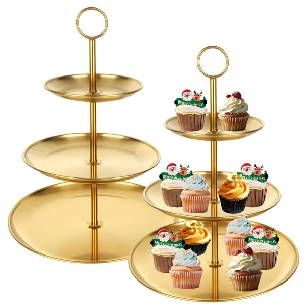 3-Tier Gold Cupcake Stand — Party Display