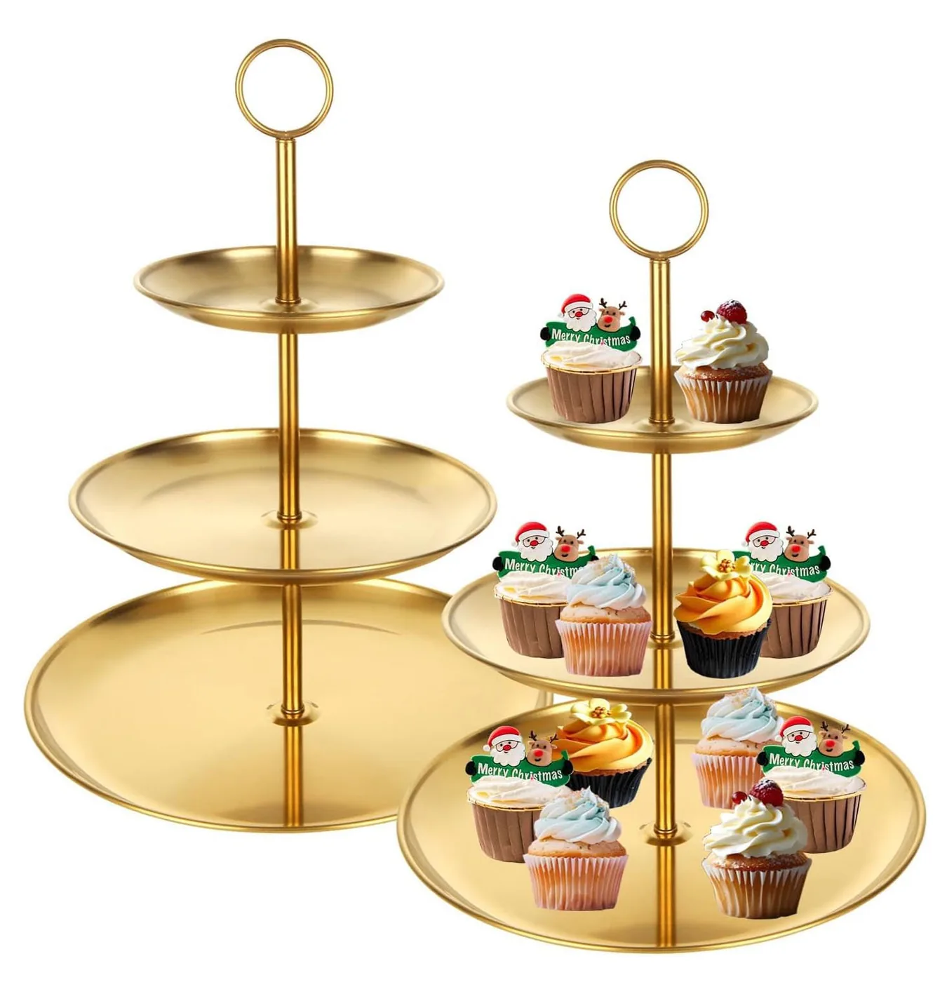 3-Tier Gold Cupcake Stand — Party Display