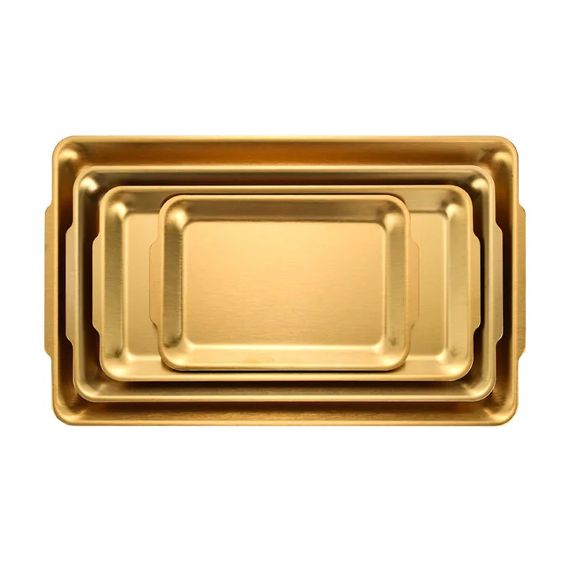 Gold & Silver Serving Trays — Hotel Buffet