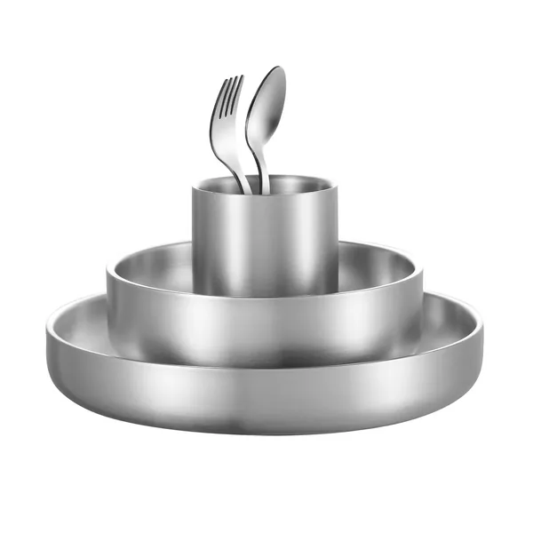 Kids Stainless Dinnerware Set — Bowls & Mugs