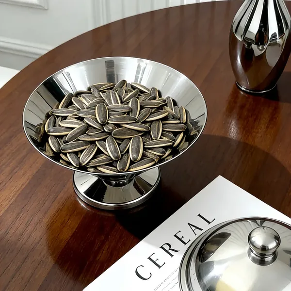 Footed Serving Bowl — Mirror Stainless