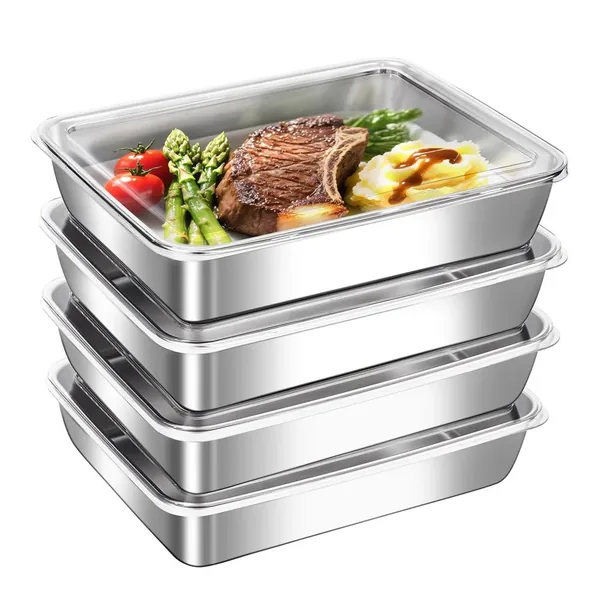 Oven-Safe Stainless Containers with Lids